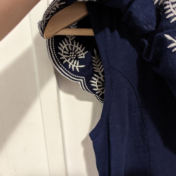 Anthropologie Moulinette Soeurs Navy Embroidered Top - Picture 4 of 6